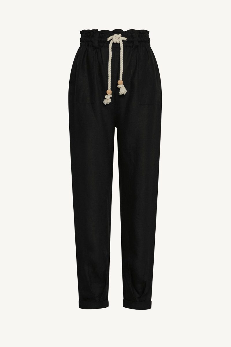 6057605 BlackEcolinen AveryPant BLK LL detail