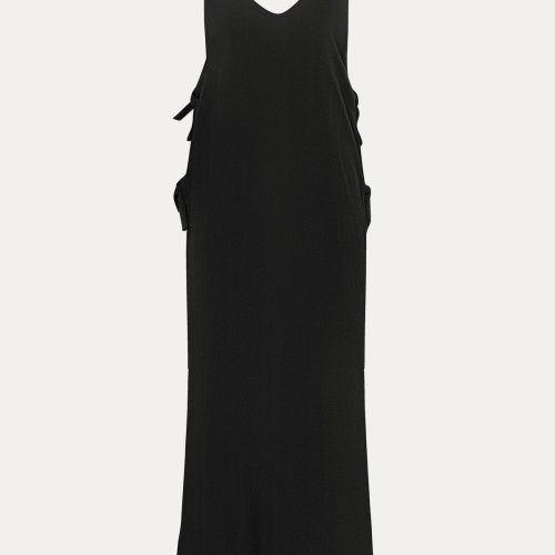 6124803 BlackCrinkleLinen RivieraDress BLK LL detail