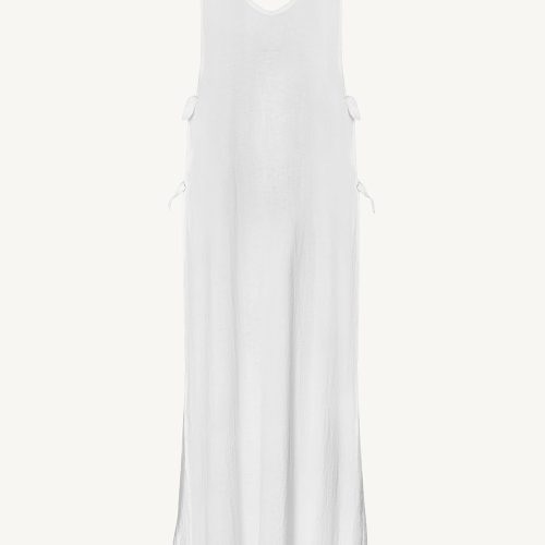 6124803 WhiteCrinkleLinen RivieraDress WHT LL F