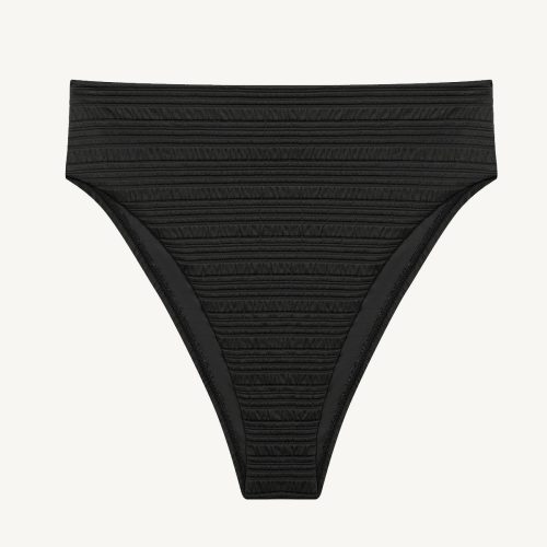 6165152 SeersuckerStripe BarcelonaHighWaistBottom BLK LL