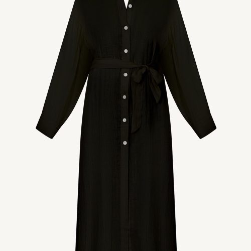 6237505 BlackEcoLinen PlayaMaxiDress LL