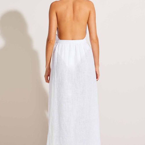 6267905 WhiteEcoLinen VeraWrapSkirt WHT B