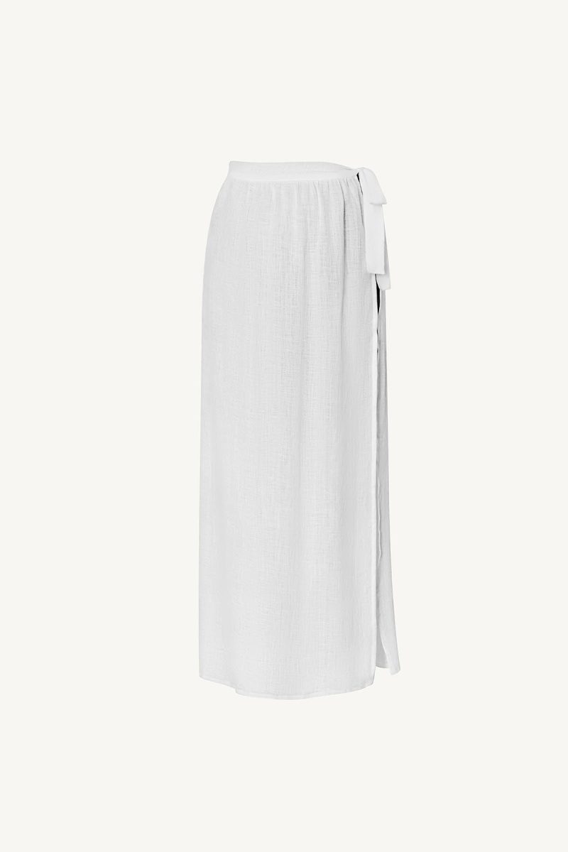 6267905 WhiteEcoLinen VeraWrapSkirt WHT LL F